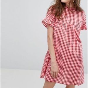 ASOS Red Gingham Babydoll Dress